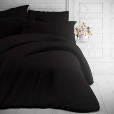 Francouzské jednobarevné bavlněné povlečení 240x200, 70x90cm černé